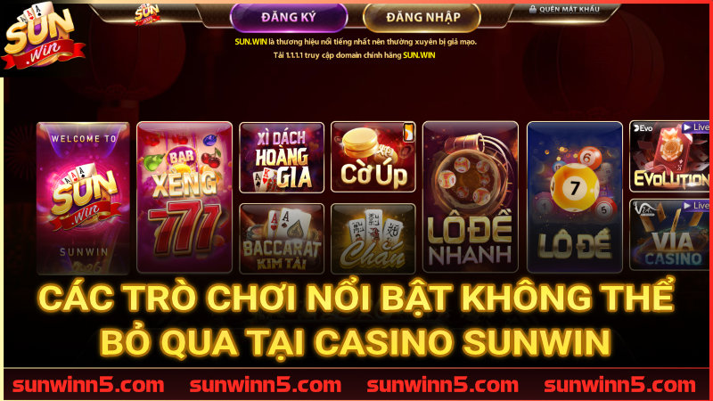 Top những siêu phẩm sòng bài ăn khách nhất tại Casino Sunwin