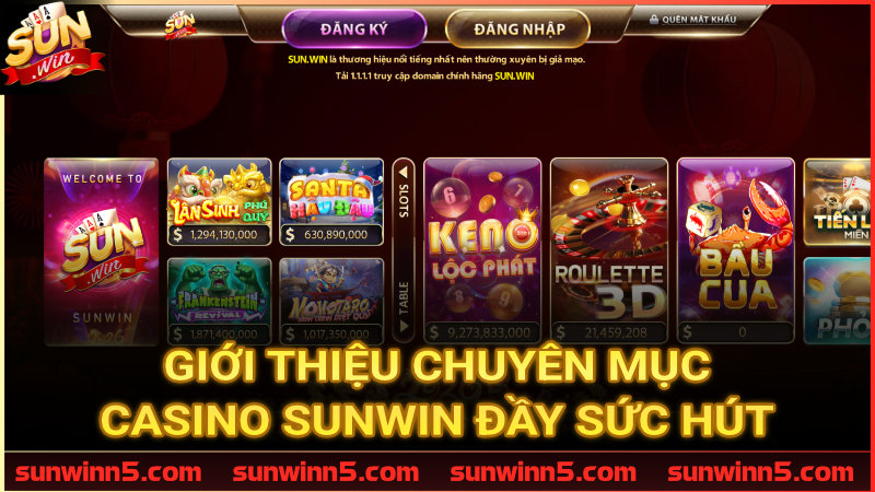 Không gian cá cược Casino Sunwin thời thượng